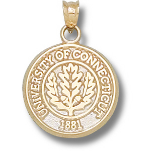 University of Connecticut Seal Pendant 5/8in 14k Yellow Gold
