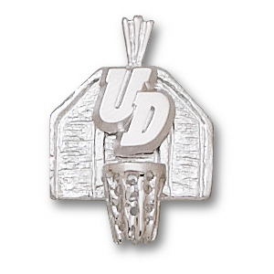 Dayton Flyers 5/8in Sterling Silver Backboard Pendant