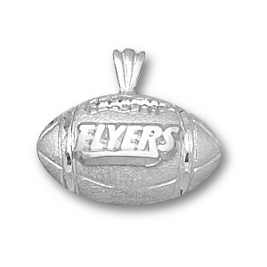 Sterling Silver 3/8in Dayton Flyers Football Pendant