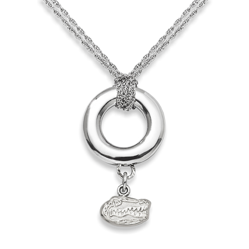Sterling Silver 16in University of Florida Halo Necklace