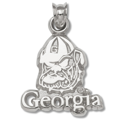 Sterling Silver 5/8in Georgia Bulldog Pendant
