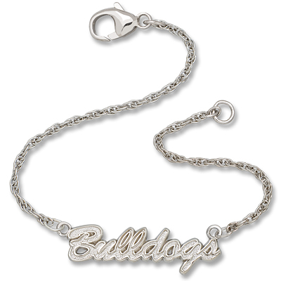 Sterling Silver 7in Georgia Bulldogs Script Bracelet