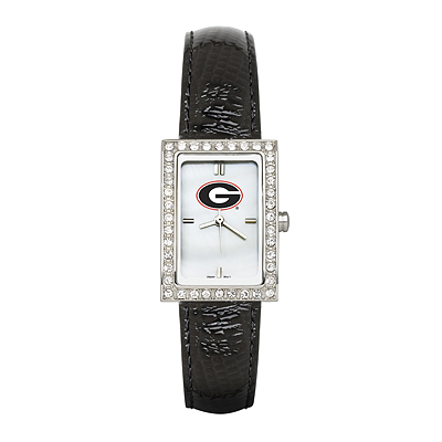 University of Georgia Ladies Allure Black Leather Watch