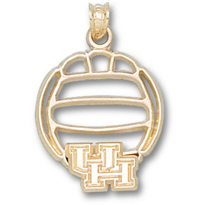 Houston Cougars Volleyball Pendant 9/16in 14k Yellow Gold