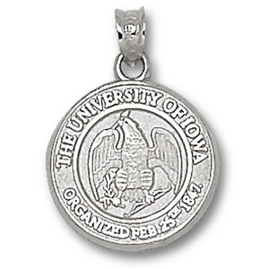 Sterling Silver 5/8in University of Iowa Seal Pendant