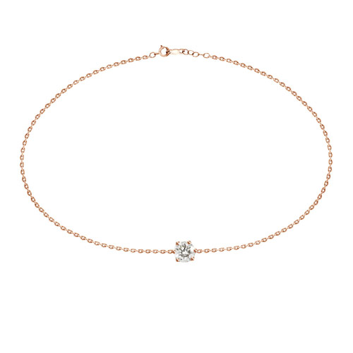 18k Rose Gold .10 ct Diamond Solitaire Bracelet