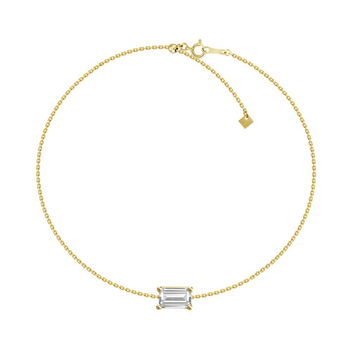 18k Yellow Gold .22 ct Diamond Baguette Necklace