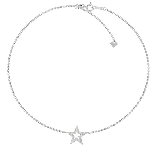 18k White Gold .07 ct tw Diamond Star Bracelet