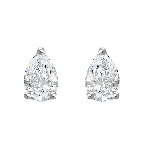 18k White Gold .45 ct Diamond Pear Stud Earrings