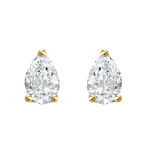 18k Yellow Gold .45 ct Diamond Pear Stud Earrings
