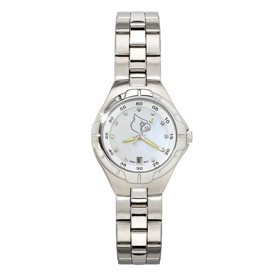 University of Louisville Ladies Stainless Pro II Pearl Dial Watch