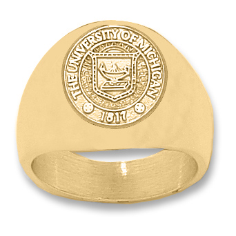 University of Michigan 1/2in Ring 14kt Yellow Gold