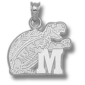 Maryland Terrapins 5/8in Sterling Silver Logo Pendant