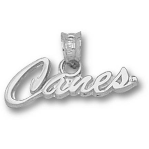 University of Miami Canes Pendant 3/8in Sterling Silver