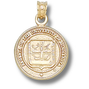 University of Minnesota Seal Pendant 5/8in 10k Yellow Gold