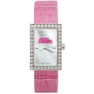 Ole Miss Pink Starlette Leather Watch
