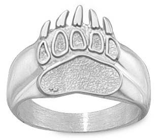 Sterling Silver Montana Grizzlies Men's Paw Ring