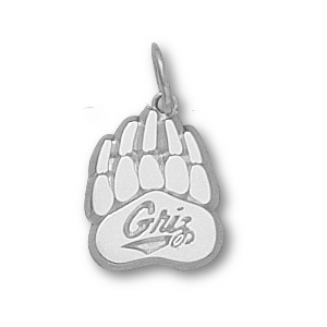 Sterling Silver 3/8in University of Montana Griz Paw Charm