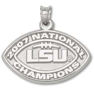 LSU 2007 National Champs Football Pendant - Sterling Silver