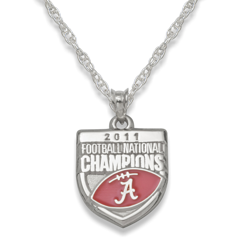 2011 University of Alabama National Champs Enamel Silver Necklace