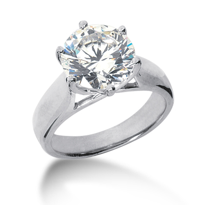 3 1/2 ct Six-Prong Trellis Moissanite Solitaire Ring