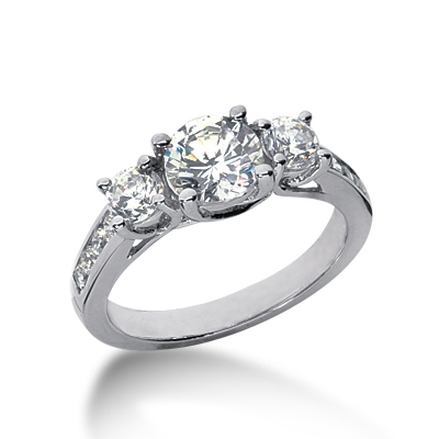 1.8 ct tw Trellis Moissanite Ring with Side Accents