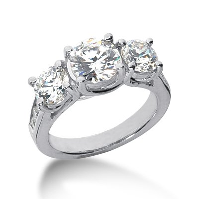 3.1 ct tw Trellis Moissanite Ring with Side Accents