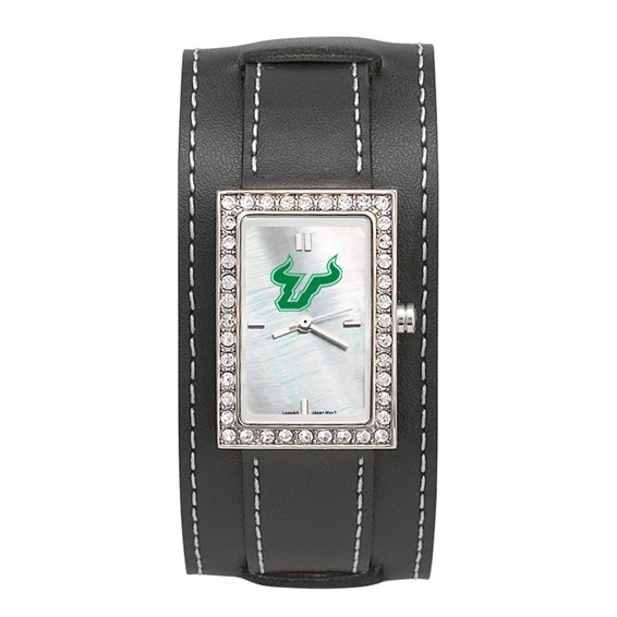 University of South Florida Wide Leather Starlette Watch