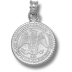 Sterling Silver 5/8in Southern Miss Seal Pendant