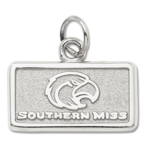 Southern Miss Rectangle Pendant 3/8in Sterling Silver 