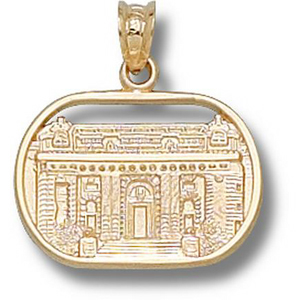 US Navy Academy Bancroft Hall Pendant 1/2in 10k Yellow Gold