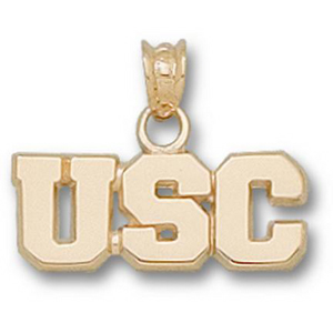 University of South Carolina USC Pendant 1/4in 14k Yellow Gold