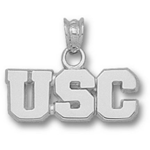 South Carolina Gamecocks USC Pendant 1/4in Sterling Silver
