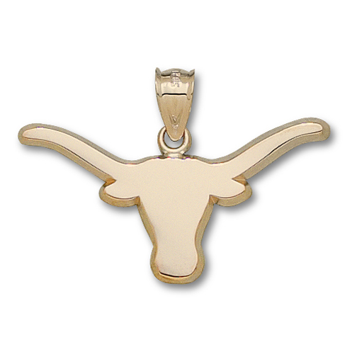 14kt Yellow Gold 3/4in Texas Longhorn Pendant