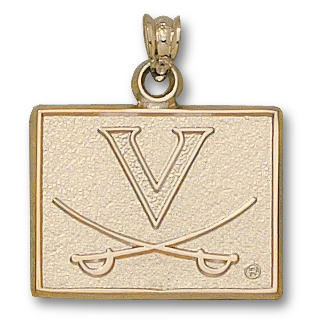 University of Virginia Sabres Pendant 5/8in 10k Yellow Gold