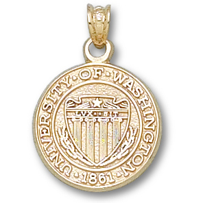 14kt Yellow Gold 5/8in University of Washington Seal Pendant