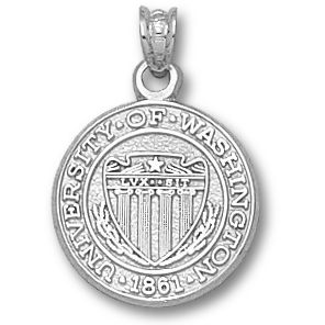 Sterling Silver 5/8in University of Washington Seal Pendant 