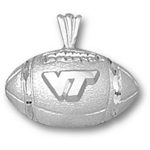 Virginia Tech Hokies 1/2in Sterling Silver Football Pendant