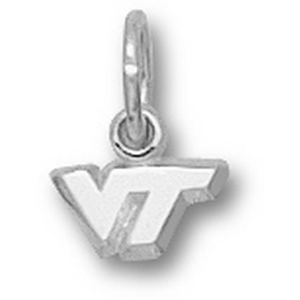 Sterling Silver 1/4in Virginia Tech VT Pendant