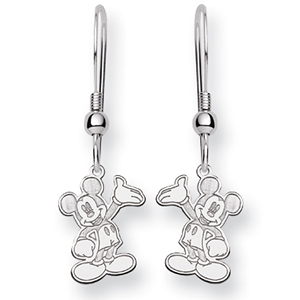 Sterling Silver Waving Mickey Mouse Wire Earrings