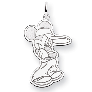 Mickey Mouse with Hat Pendant 7/8in Sterling Silver
