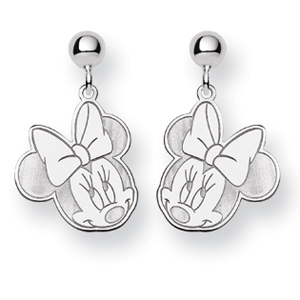 Minnie Mouse Dangle Post Earrings Sterling Silver