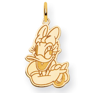Daisy Duck Charm 3/4in Gold-Plated Sterling Silver