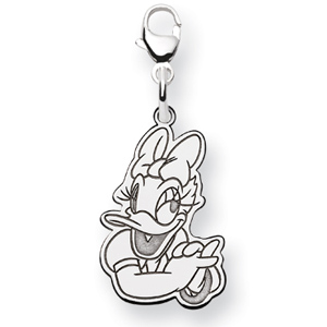 Daisy Duck Charm 3/4in Sterling Silver