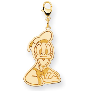 Donald Duck Charm 7/8in - Gold-Plated