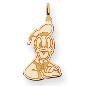 Donald Duck Charm 3/4in 14k Yellow Gold