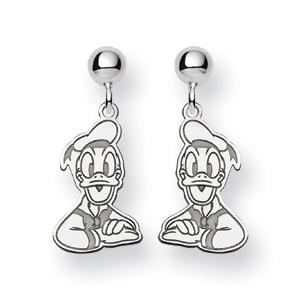 Donald Duck Dangle Earrings Sterling Silver