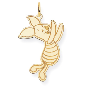 Piglet Charm 1in - Gold-Plated Sterling Silver