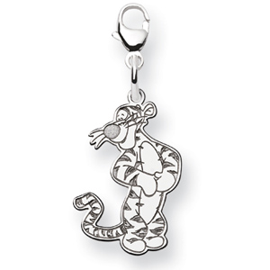Tigger Charm with Lobster Clasp 7/8in Sterling Silver