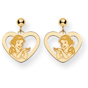 Snow White Heart Earrings Gold-Plated Sterling Silver
